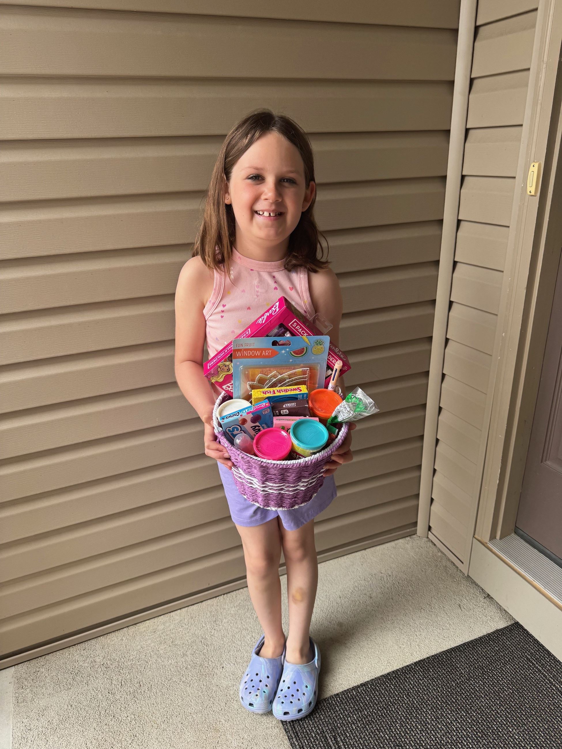 Young lady with a very nice Easter basket